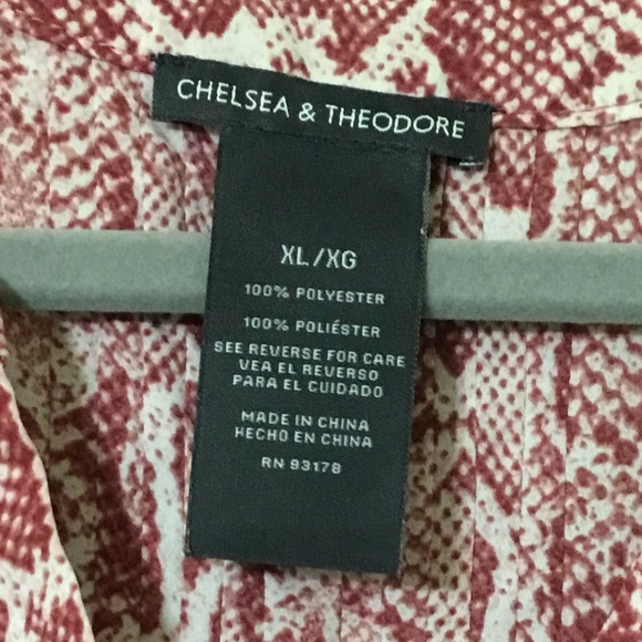 🙀3/$20 Chelsea & Theodore~Women's Pink & Red Sleeveless Blouse~Size XL - Picture 4 of 6